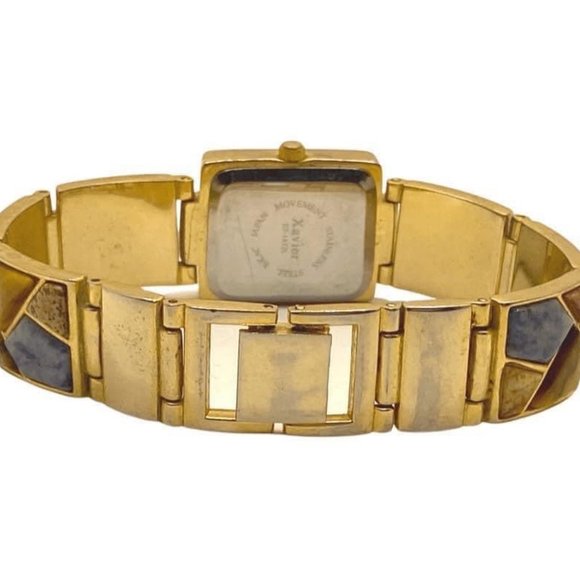 Vintage Xavier Quartz Japan Movement gemstone inlay watch. Needs new battery. Wa - Picture 4 of 7